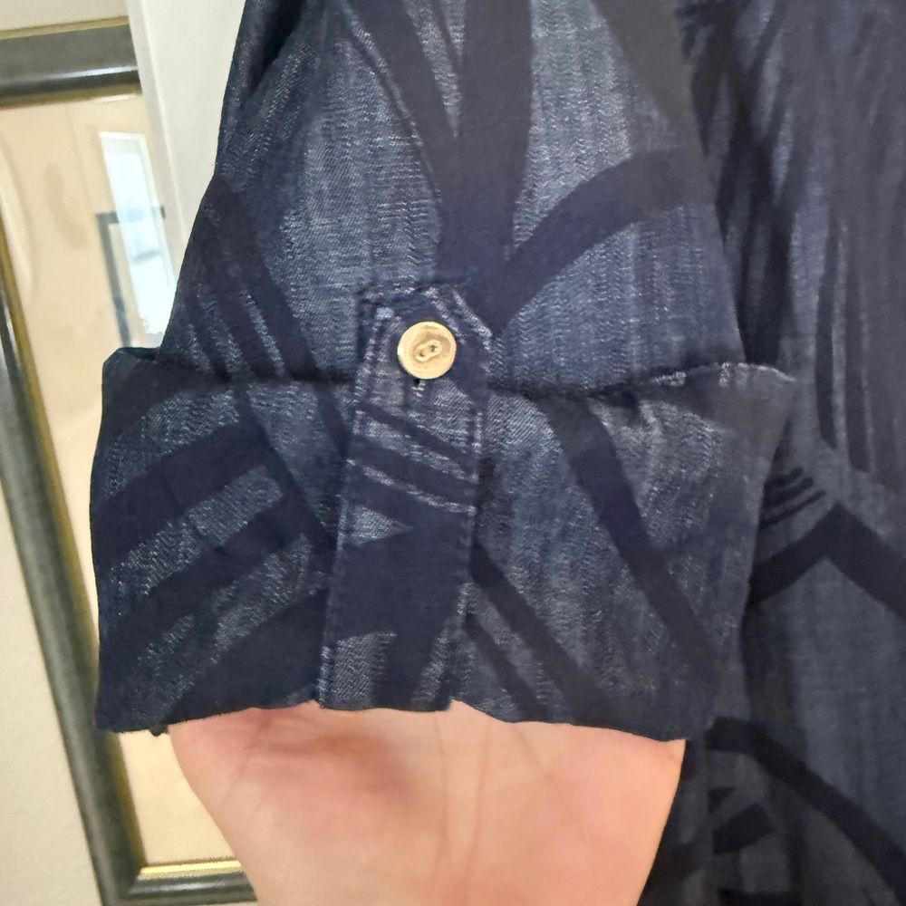 Chico's Dark Blue Denim Shirt Dress - Picture 4 of 4